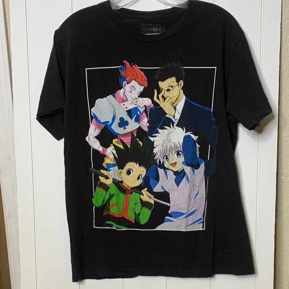 ANIME, Black Cotton T-Shirt, HUNTER